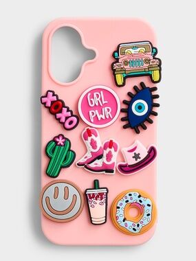 Peach pink charm iPhone 16 case NWT